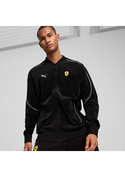 Erkek Puma Ferrari Race Mt7+ Jacket Siyah Erkek Fermuarlı Ceket