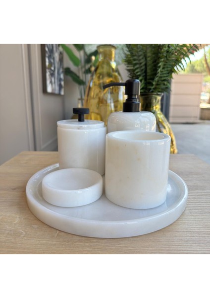 Beyaz Mermer Beşli Banyo Seti modelleri