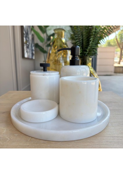 Beyaz Mermer Beşli Banyo Seti fırsatları