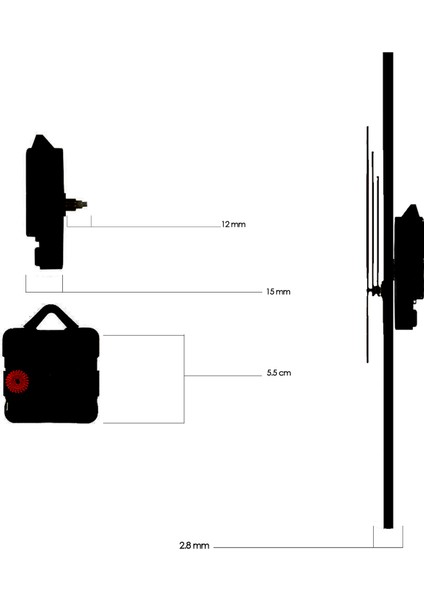 Iskandinav Duvar Saati - Sessiz Çalışan - Modern Ev Dekoru Minimalist Mutfak-Yatak-Oturma Odası ( Kırılmaz)