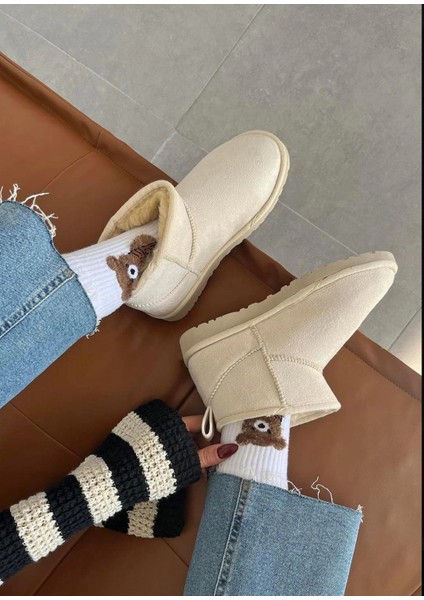 Ultra Mini Classic Süet Tüylü Kadın Bot - Krem fiyatları