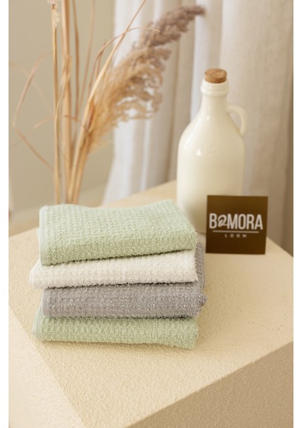 4'lü Soft Renklerden Oluşan El Havlusu Seti 40X60 cm - %100 Pamuk, Mutfak, Banyo, Çeyiz, Hediyelik