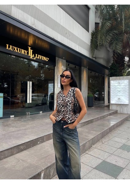 Leopar Desen Yelek