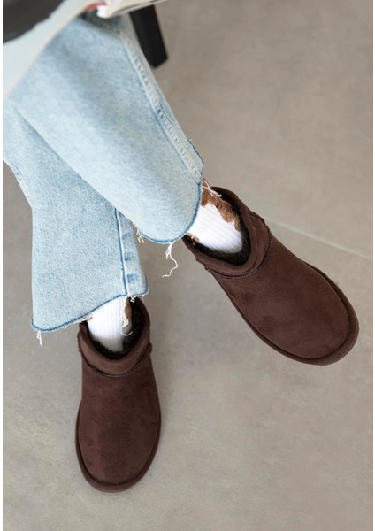 Ultra Mini Classic Süet Tüylü Kadın Bot - Koyu Kahve fiyatları