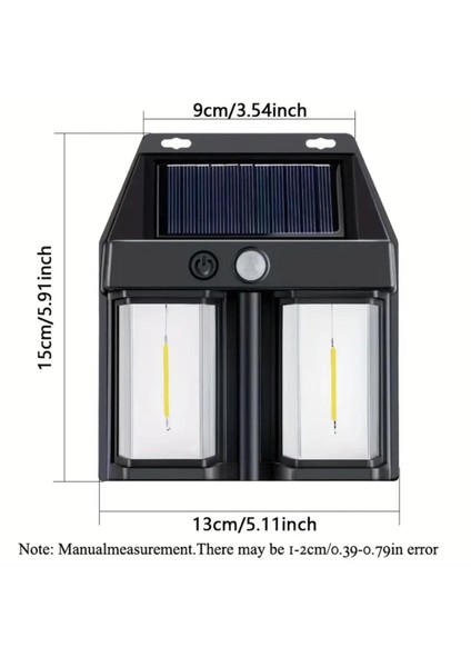 1 Adet Dış Mekan Güneş Bahçe Çift Başlı Tungsten Filament Işık Veranda Aydınlatma Duvar Kamp Lambası fiyatları