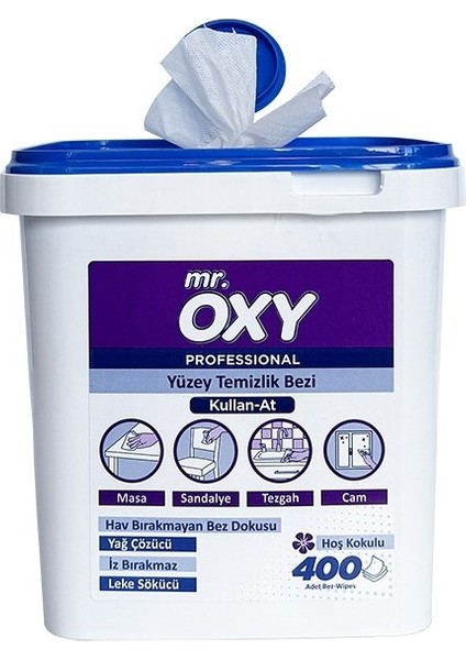 Mr. Oxy Profesyonel Yüzey Temizlik Mendili 400'LÜ fırsatları