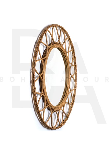 Yuvarlak Ilmek Form Bambu Rattan Ayna fiyatları