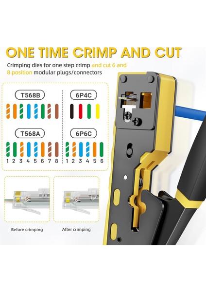 Yeni Nesil 2025 Ez Pense RJ45 Sıkma Aracı Cat5/cat6/cat7 Pense Kesici RJ11 RJ12 8P8C6P Crimper Profesyonel Pense fırsatları