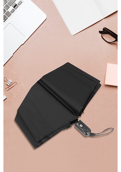 Şemsiye Siyah Tam Otomatik Rüzgara Dayanıklı