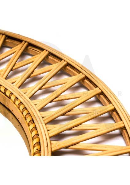 Yuvarlak Zikzak Desenli Bambu Ayna modelleri