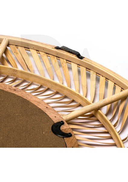 Yuvarlak Kıvrım Güneş Motifli Bambu Rattan Ayna fırsatları