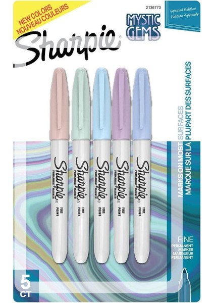 Mystic Gems Serisi 5'li Pastel Renkli İnce Uçlu Permanent Marker Kalem Seti fiyatları