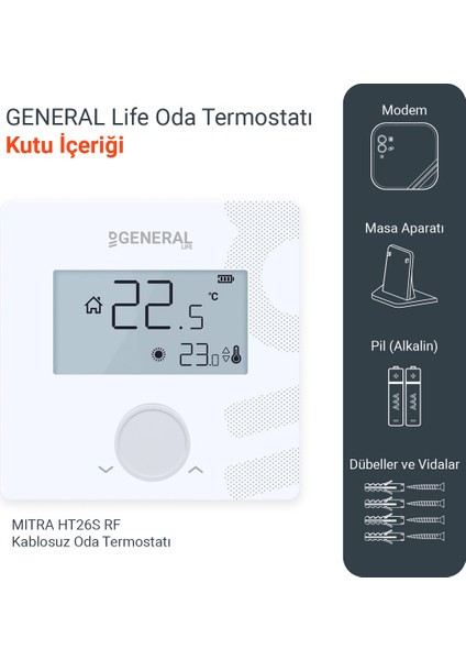 Mitra HT26S Rf Kablosuz Oda Termostatı fiyatları