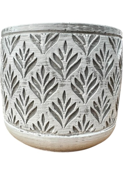 Ev Dekorasyon Gri Lotus Beton Saksı Çiçeklik Saksılık