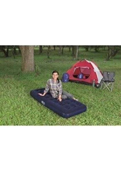 67000 Tek Kişilik Hafif ve Taşınabilir Şişme Yatak 185x76x22 cm Açık Alan Kullanımı için