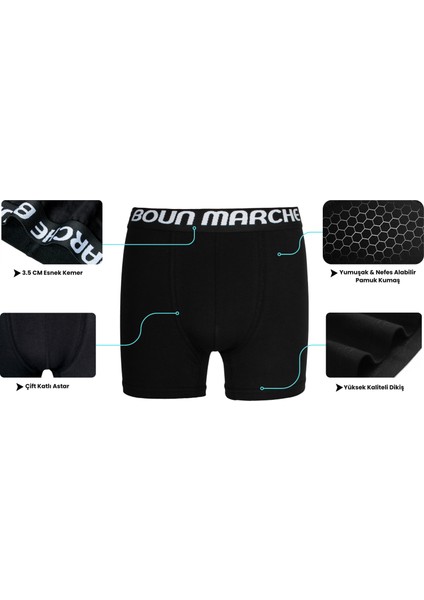 Erkek Boxer Likralı Premıum 6'lı Kutu Falcon modelleri