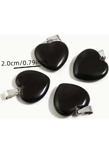 ( 5 x Adet ) 1 Set Black Heart Doğal Taş Siyah Kalp Takı&bileklik&küpe&kolye Ucu fırsatları