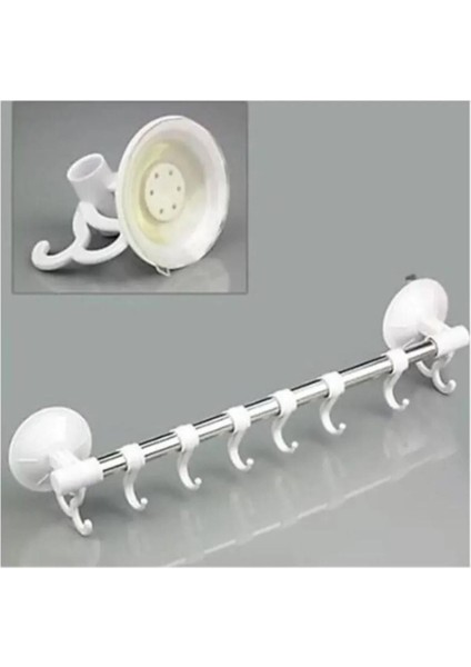 Yeni Nesil Ekstra Güçlü Vantuzlu 8 Kancalı Sıvıya Dayanıklı Banyo - Mutfak Askısı modelleri