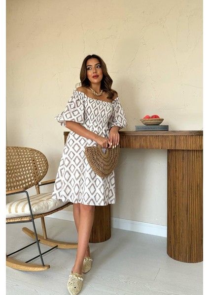 Kare Desenli Yazlık Elbise