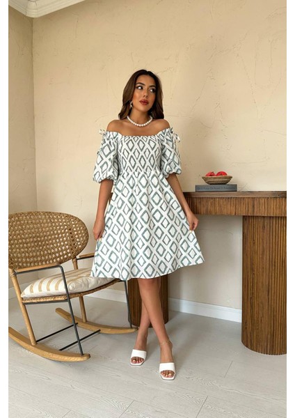 Kare Desenli Yazlık Elbise