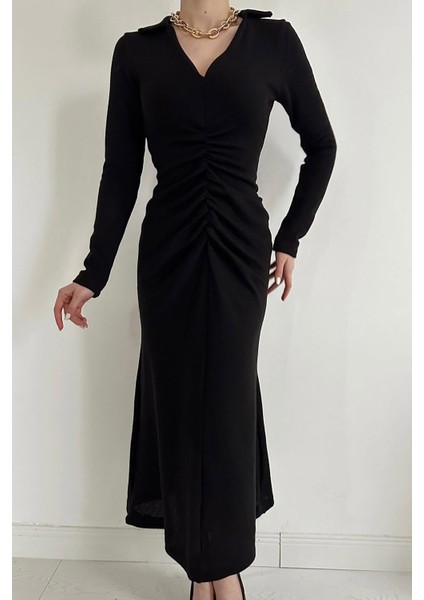 Büzgülü Triko Balık Elbise modelleri