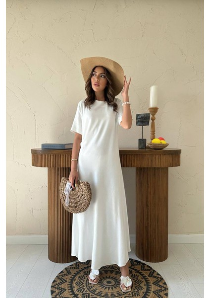 Pileli Bisiklet Yaka Elbise