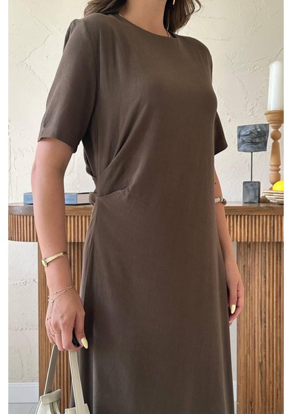 Pileli Bisiklet Yaka Elbise fırsatları