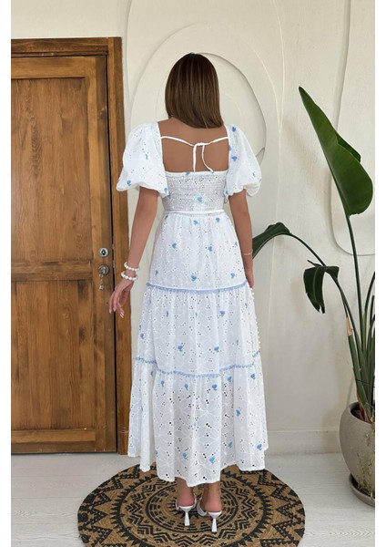 Dantel Detaylı Brode Elbise modelleri