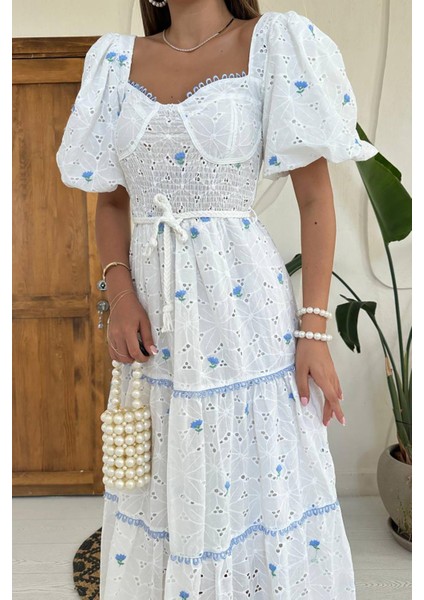 Dantel Detaylı Brode Elbise fırsatları