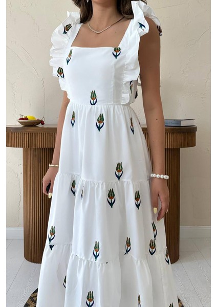 Sıfır Kol Fırfırlı Elbise modelleri