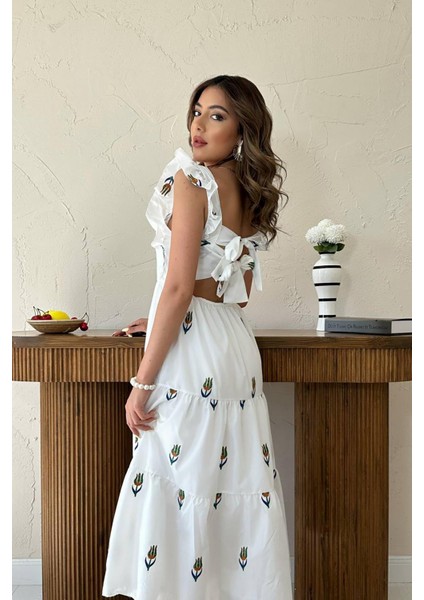 Sıfır Kol Fırfırlı Elbise fırsatları