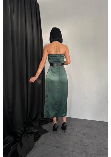 Straplez Saten Elbise modelleri