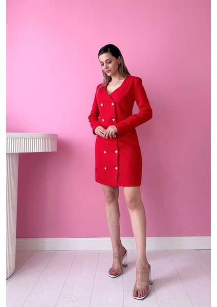 Gold Düğmeli Ceket Elbise fiyatları