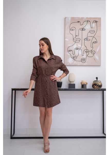 Desenli Jakar Elbise