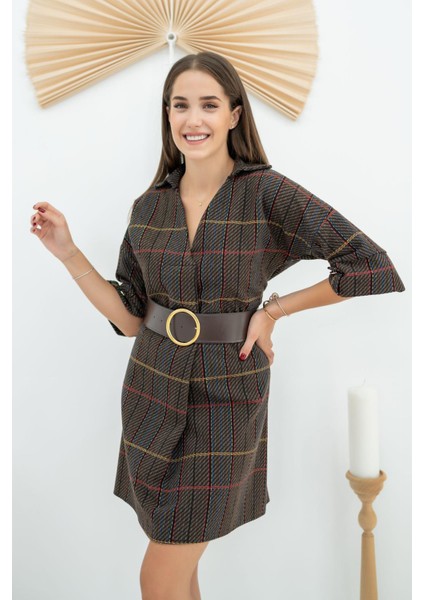 Kemerli Çizgili Mini Elbise fiyatları