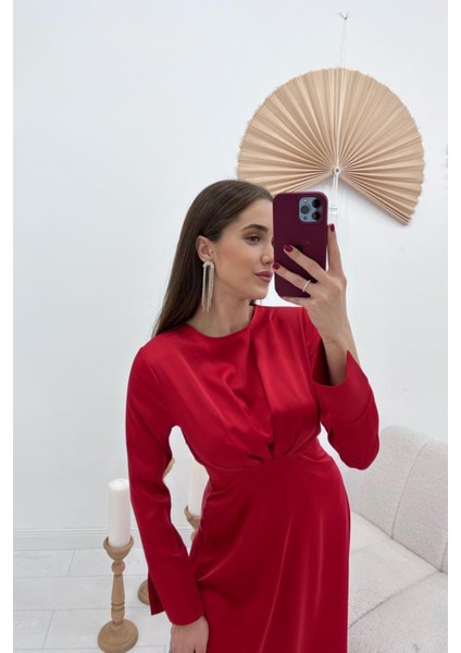 Saten Uzun Elbise modelleri