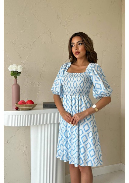 Kare Desenli Yazlık Elbise modelleri