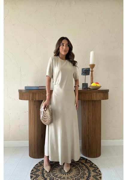 Pileli Bisiklet Yaka Elbise fiyatları