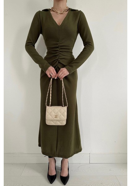 Büzgülü Triko Balık Elbise modelleri