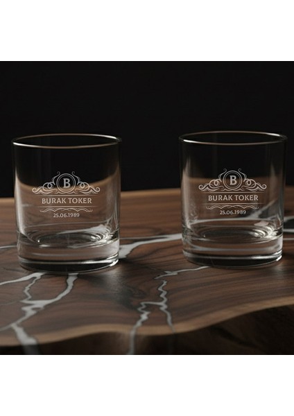 Kişiye Özel 2’li Kristal Kesim Scottish Malt Viski Bardağı Seti