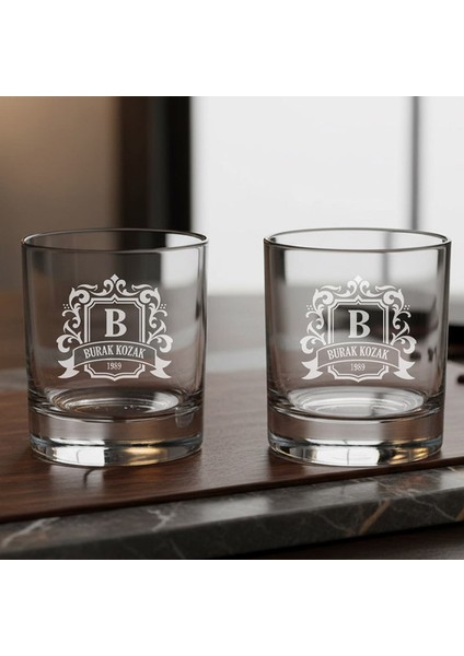 Özel Tasarım Hediyelik 2’li Isim Yazılı Highland Edition Viski Bardakları