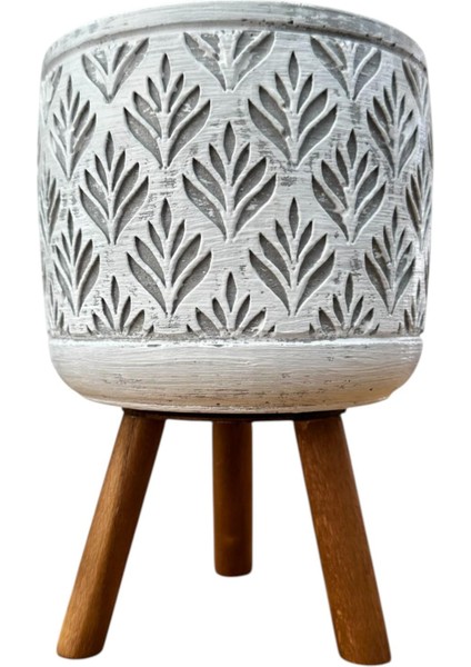 Ev Dekorasyon Gri Lotus Ayaklı Beton Saksı Çiçeklik Saksılık modelleri