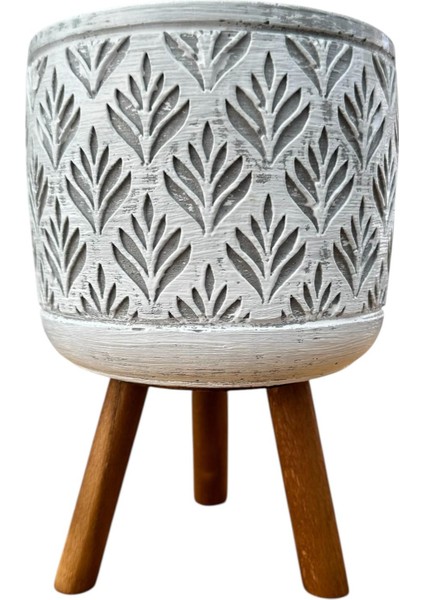 Ev Dekorasyon Gri Lotus Ayaklı Beton Saksı Çiçeklik Saksılık fırsatları