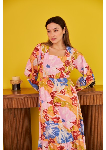 Desenli Keten Elbise fiyatları