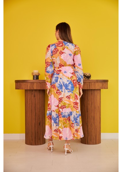 Desenli Keten Elbise fırsatları