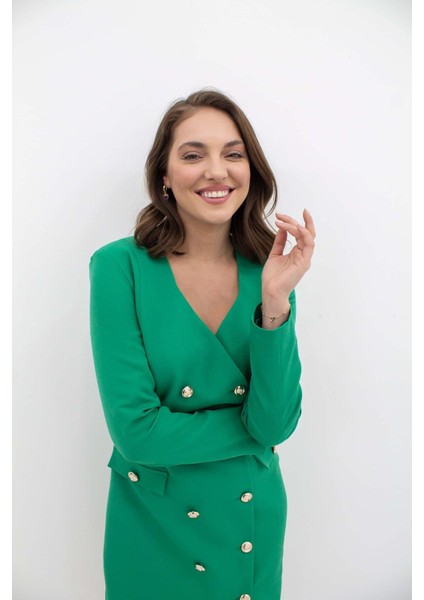 Gold Düğmeli Ceket Elbise fırsatları