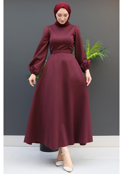 Ronay Tesettür Elbise Koyu Mürdüm fiyatları