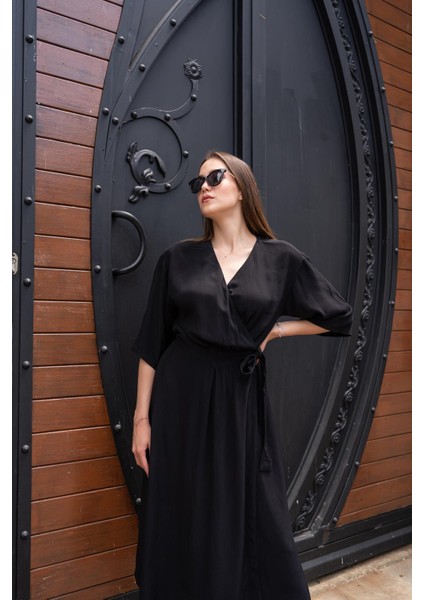 Kuşaklı Yarım Kollu Elbise modelleri