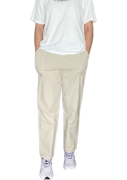 %100 Pamuk, Keten Kumaştan Beli Lastikli ve Bağcıklı Kadın Pantolon(Solma ve Çekme Yapmaz) indirimleri