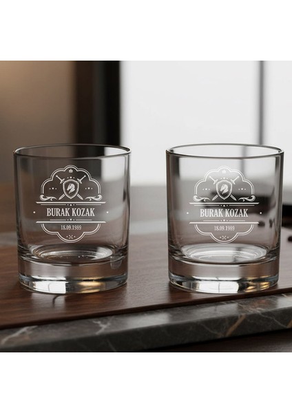 Sevgiliye Hediye Premium Tasarım 2’li Bourbon Reserve Viski Bardakları